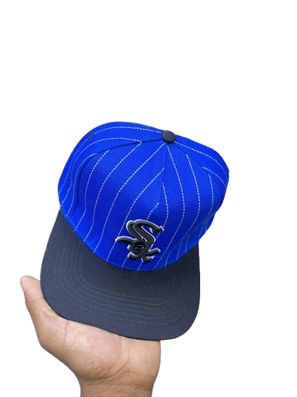 Chicago White Sox Sox Pinstripe Snapback Cap – Royal Blue & Black